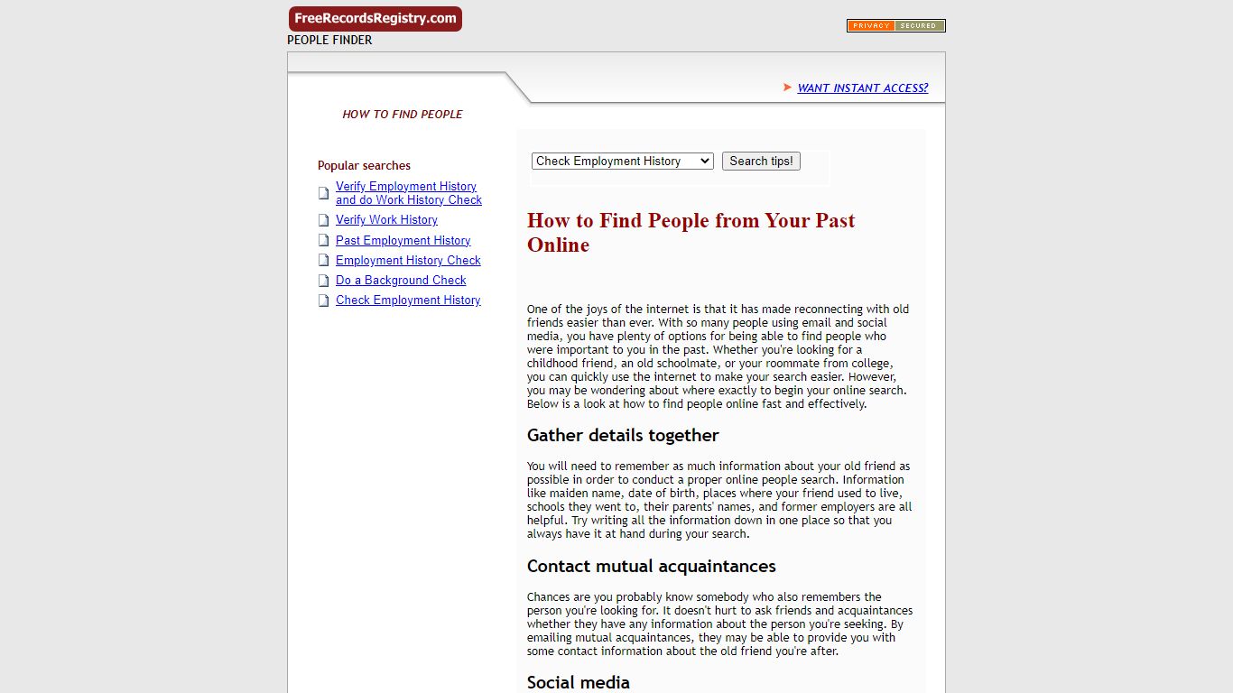 How to Find People from Your Past Online